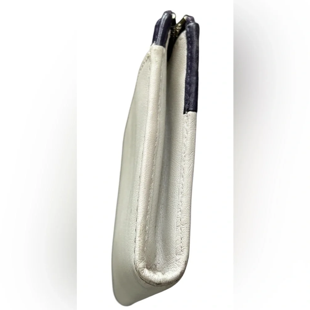 Coach Leather Legacy Zippy Wristlet Wallet Colorblock Purple White
